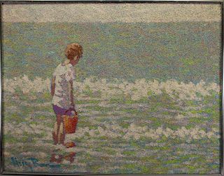 Henry Benson (1930 - 1998) Boy at Beach