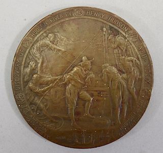 "Discovery of the Hudson River" Bronze Plaque
