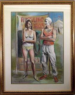 Adam Grant (born 1924) Ringling Circus Painting