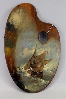 Signed 19th C., Oil on Palette Board, Ex Christies