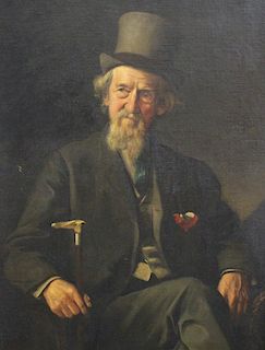 Signed, Large 19th C. Portrait of a Gentleman