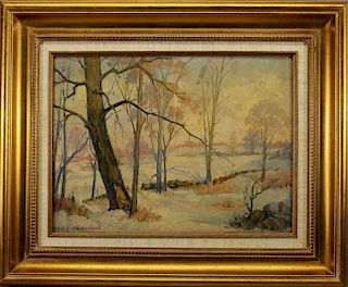 "Winter Reflections" Jacob Greenleaf (1887 - 1968)
