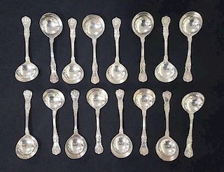 (16) Antique Gorham Sterling Soup Spoons