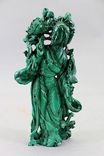 Carved Chinese Malachite Figural Carving