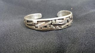 Navajo Sterling Cutout Textured Bracelet