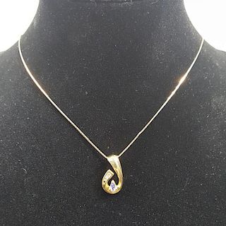 14k Gold w/ Tanzanite and Diamond Necklace