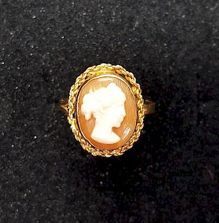 14k Gold Womens Cameo Ring