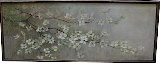 W. Howard, Large Painting of Cherry Blossom Tree