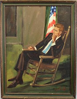 Signed 1976 Painting of John F. Kennedy