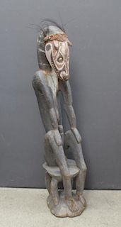20th C. Sepik River Male Ancestoral Figure