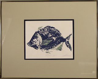 "Fish II" Signed Painting of a Fish