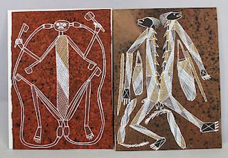 (2) Signed, Indigenous Paintings