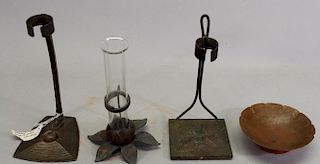 (4)Arts/Crafts Style Articles, Bud vases, Pin Dish