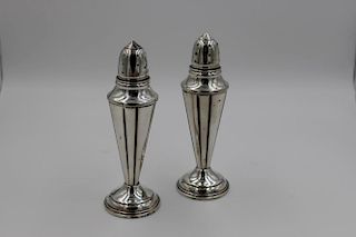 Pair of Sterling Weighted Salt/Pepper Shakers