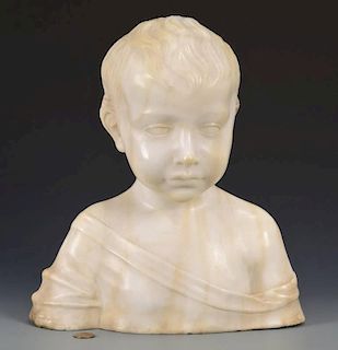 Marble Bust of Young Boy