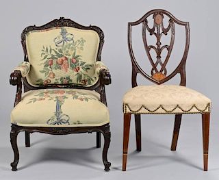 Continental Armchair and Federal Style Side Chair