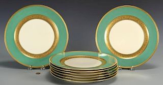 8 Rosenthal Green, Gilt Dinner Plates