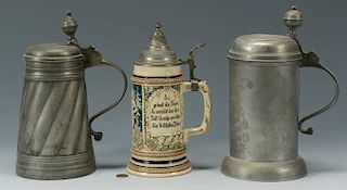 3 Ceramic and Pewter Steins