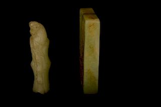 Two Chinese Celadon Jade Carvings