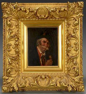Oil on Board of Gentleman w/ Pipe, Oehring