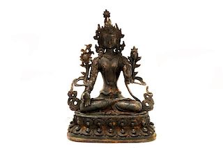Cast and Patinated Bronze Quanyin, 20th C.