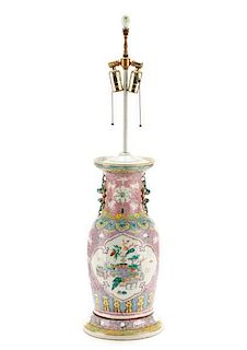 Chinese Famille Rose Porcelain Table Lamp