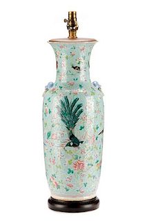 Large Chinese Famille Rose Porcelain Table Lamp
