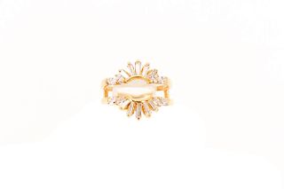 14k Yellow Gold & Diamond Ring Jacket