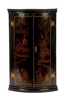 Chinoiserie Lacquered Hanging Corner Cupboard