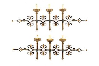 Pair, French Renaissance Style Iron Wall Sconces