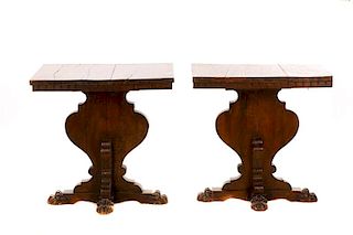 Pair, Neoclassical Urn Form Console Tables