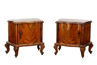 Pair, Italian Olivewood Bedside Commodes