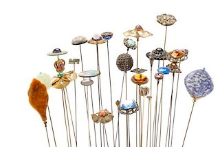 Group, 32 English Victorian Hat Pins