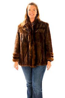 Ladies Hip Length Mink Coat