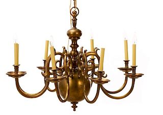 Large Dutch Baroque Style 8-Light Chandelier