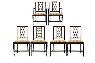 Set, 6 Mahogany Georgian Style Dining Chairs