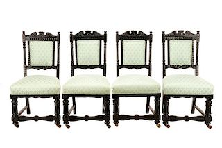 Set, 11 English Renaissance Revival Dining Chairs