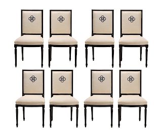 Set, 8 Modern Louis XVI Style Dining Chairs