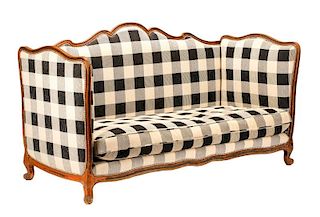 French Provincial Buffalo Check Settee