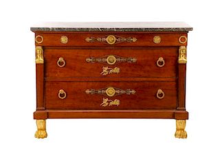 Fine French Empire Style Walnut Commode, 19th C.