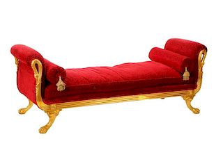 French Empire Style Giltwood Recamier Daybed