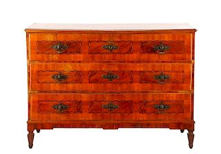 Neoclassical Parquetry Inlaid Walnut Commode