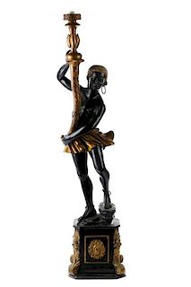 Patinated Bronze Figural Blackamoor Torchiere