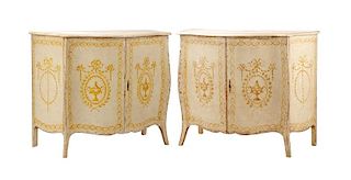 Pair, Continental Neoclassical Polychromed Chests