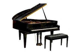 Kimball Black Lacquered Baby Grand Piano