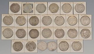 Group of 26 Silver Peace Dollars, 1926-1935.