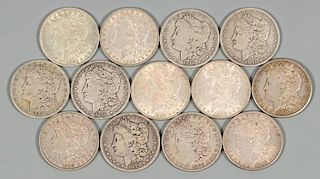 13 US Morgan Silver Dollars