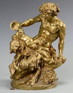 Gilt Bronze Satyr Figural, Clodion