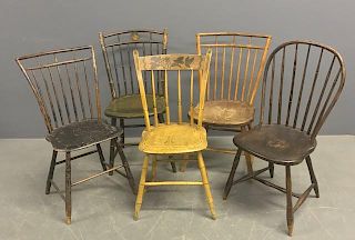 Grouping of Five Side Chairs