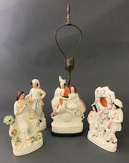 Four Staffordshire Pieces: Lamp